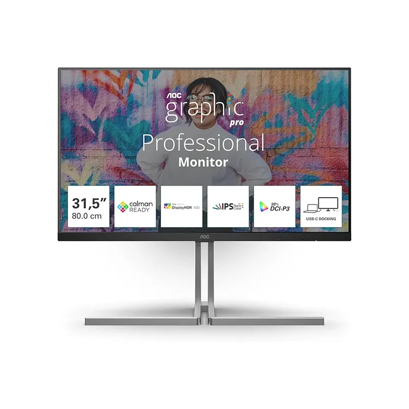 aoc-graphic-pro-u32u3cv-315-nano-ips-60hz-4ms-4k AOC GRAPHIC PRO U32U3CV 31.5″ Nano IPS 60Hz 4ms 4K – Image 1
